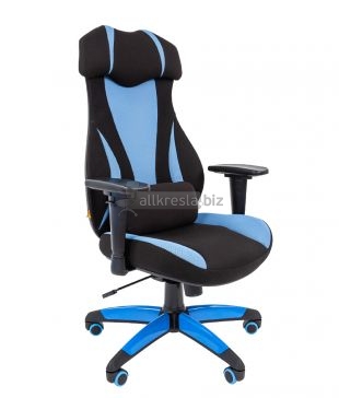 Офисное кресло Chairman game 14 ткань черн./голуб.