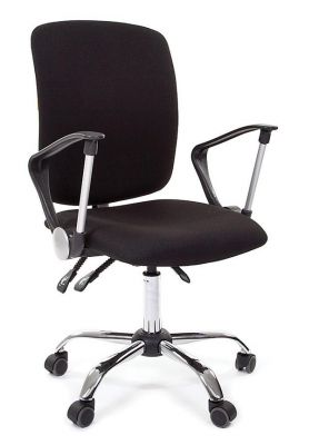 CH 9801 Хром кресло офисное - Черная ткань