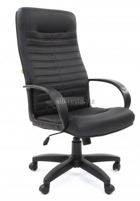CH 480 LT кресло ручки пластик - Черная экокожа