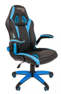 Офисное кресло Chairman game 15 экопремиум черный/голубой