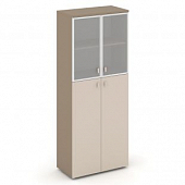 Купить estetica шкаф высокий широкий (2 сред. фасада лдсп+2 низ. фасада стекло в раме) es.st-1.7r