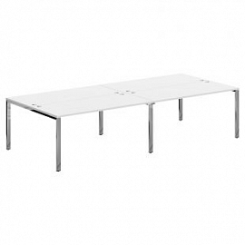 Купить xten gloss стол 4-х местный xgwst 3214.1 белый/нержавеющая сталь 3200х1406х750