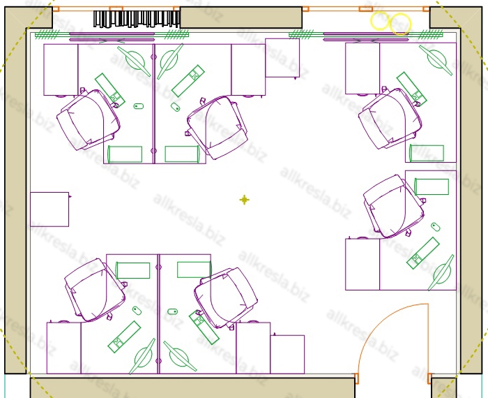 Схема расстановки мебели в офисе