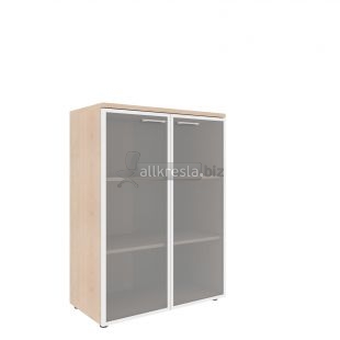 XTEN Шкаф со стеклянными дверьми в алюминевой рамке с топом XMC 85.7 Дуб Сонома/Легно темный 856х432х1190