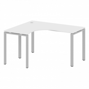 Metal System Стол криволинейный левый на П-образном м/к БП.СА-3 (L) Белый/Серый металл 1400*1200*750