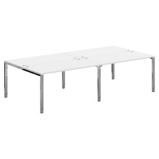 Купить xten gloss стол 4-х местный xgwst 2814.1 белый/нержавеющая сталь 2800х1406х750
