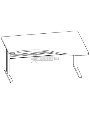 Купить эрго rus стол с асимметричной столешницей на металлокаркасе с приставной стороной 80 см ем-146r (1600х1100х760)