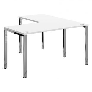 Купить xten gloss стол угловой xgct 1415.1 белый/нержавеющая сталь 1400х1500х750