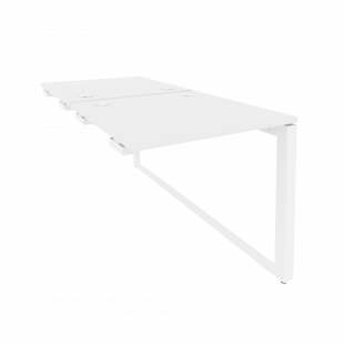Onix Стол-приставка двойной на О-образном м/к к опорым элем. O.MO-D.SPR-0.8 Белый бриллиант/Белый металл 780*1635*750