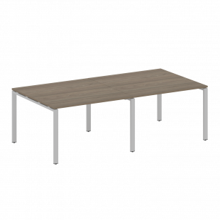 Metal System Перег. стол (2 столешницы) на П-образном м/к БП.ПРГ-2.2 Вяз/Серый металл 2400*1235*750