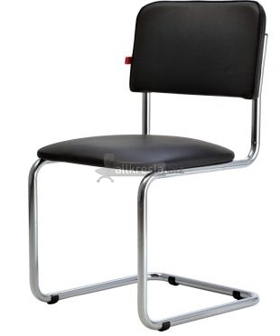 Офисный стул Сильвия хром (экокожа do 350 черный)