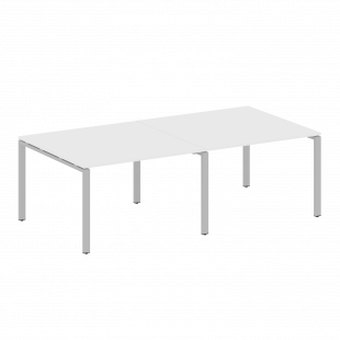 Metal System Перег. стол (2 столешницы) на П-образном м/к БП.ПРГ-2.2 Белый/Серый металл 2400*1235*750