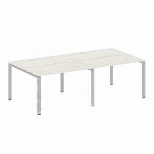 Metal System Перег. стол (2 столешницы) на П-образном м/к БП.ПРГ-2.2 Дуб наварра/Серый металл 2400*1235*750