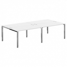 Купить xten gloss стол 4-х местный xgwst 2814.1 белый/нержавеющая сталь 2800х1406х750